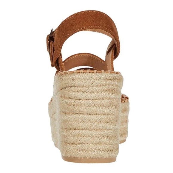 SOLUDOS • Walnut Como Platform Wedge Sandals Includes Box - Picture 3 of 12